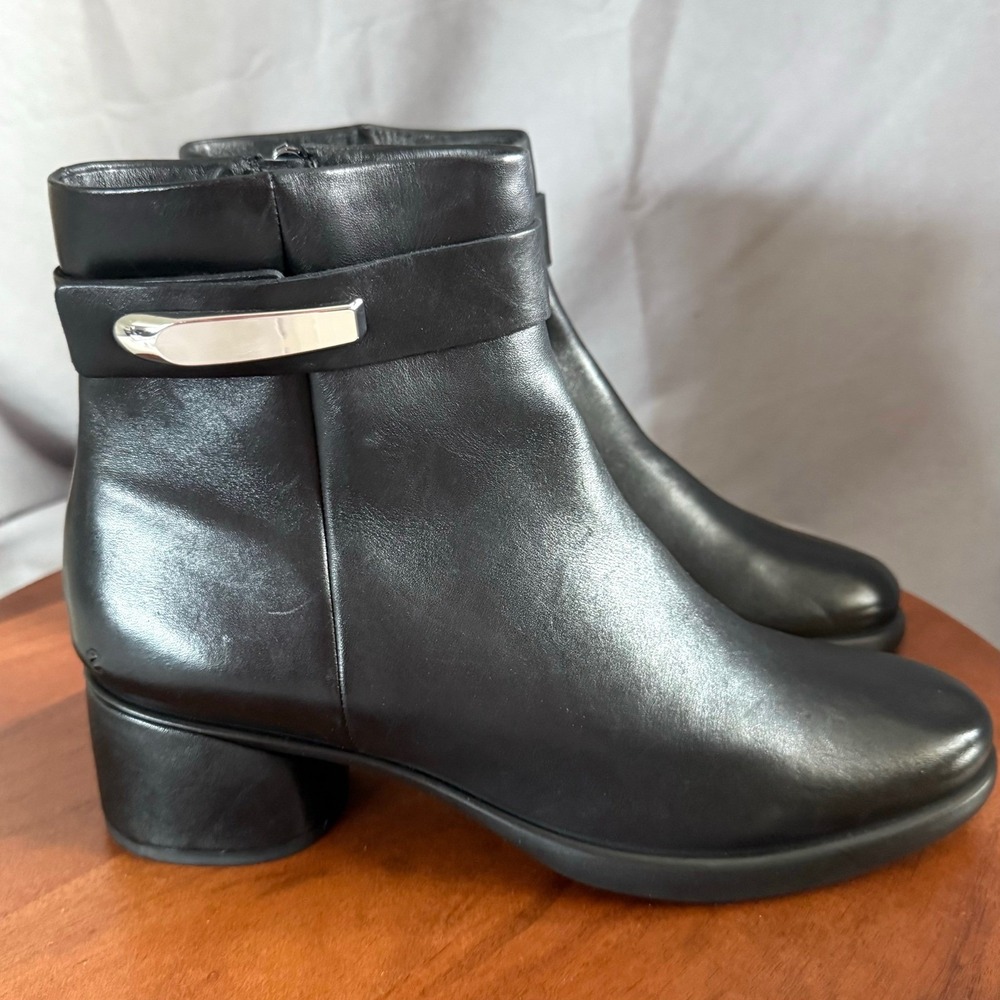 ECCO Sculpted Luxury 35 MM Black Leather Ankle Boots Womens Size EU 42/US 11